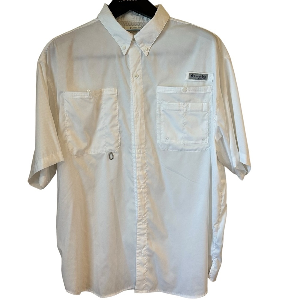 Men’s Columbia PFG white casual button down. Performance Fishing Gear. XL